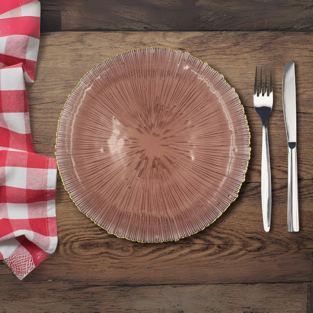 Shreedah Decorative Ceramic Plate, 30 cm Diameter, Dusty Rose Colour